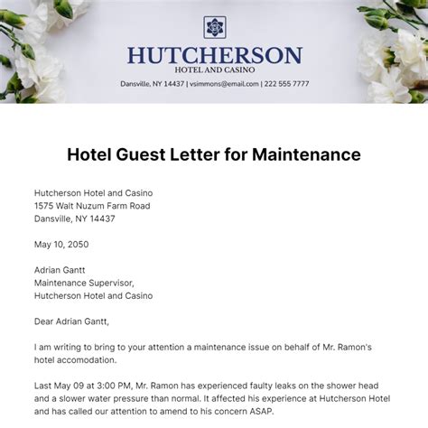 Free Hotel Letter Templates And Examples Edit Online And Download