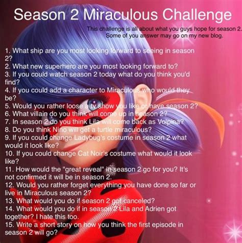 Season 2 Challenge Miraculous Amino