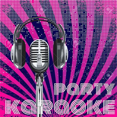 Karaoke Background - Karaoke music poster stock illustration ...