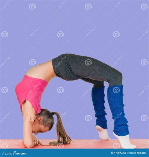 Sportswoman Bending Over Backwards Stock Image Image Of Cross Modern