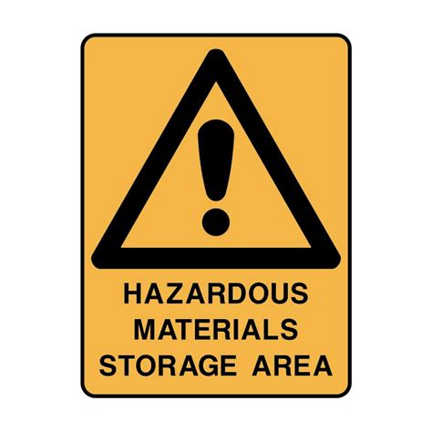Warning Sign Hazardous Materials Storage Area Metal H Mm X W Mm