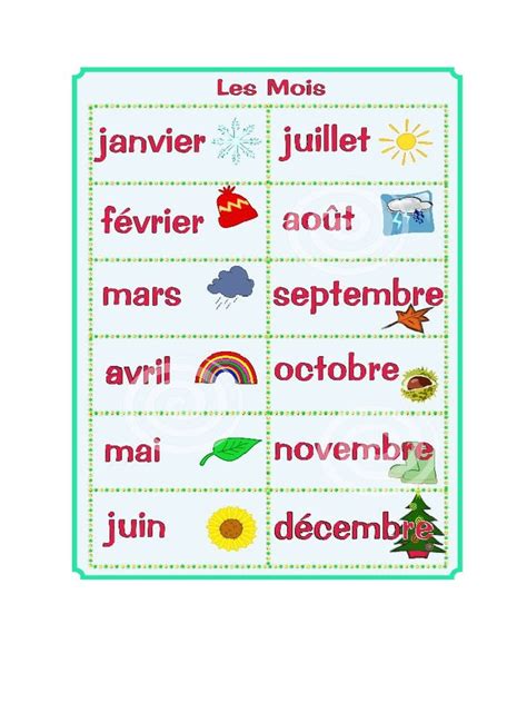 Month In French