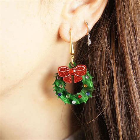 Christmas Wreath Earrings By Laliblue