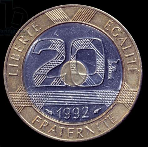 Image Of French Coin Of 20 Francs With The Motto Liberte Egalite By
