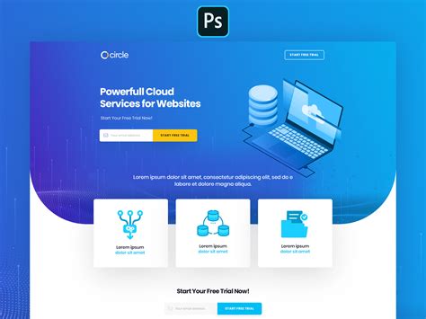 FREE PSD Cloud And Hosting Services Website Template Search By Muzli