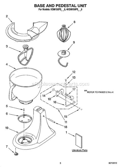 Made to perform and built to last. KitchenAid 4KSM150PSBW0 Parts List and Diagram : eReplacementParts.com