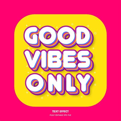 Premium Vector Retro Text Effect Good Vibes Only