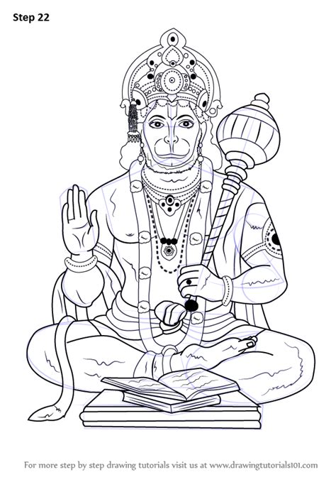 Learn How To Draw Lord Hanuman Hinduism Step By Step Drawing Tutorials