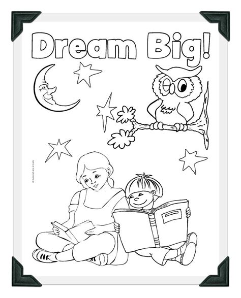 Printable Dream Big Coloring Sheet Crafts Library Summer Reading