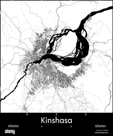 City Map Africa Democratic Republic Of Congo Kinshasa Vector