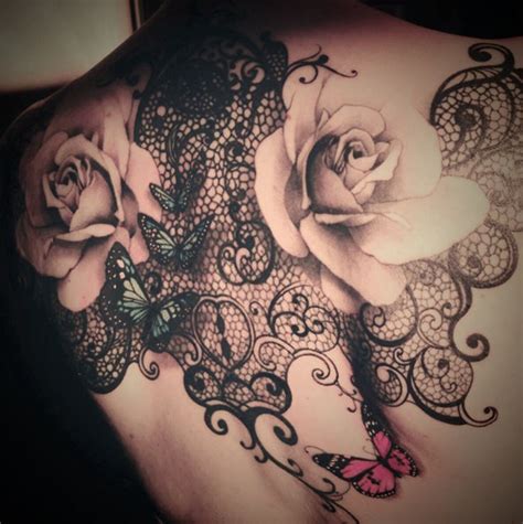Rose And Butterflies Lace Tattoo Tattoomagz Tattoo Designs Ink