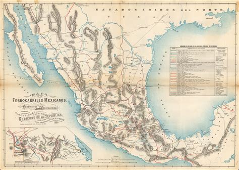 Mapa De Los Ferrocarriles Mexicanos Construidos Y En Construccion