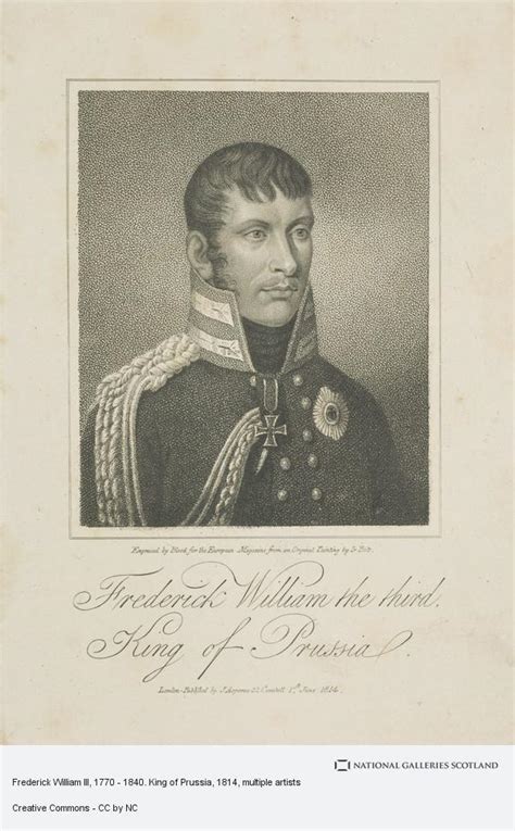 Frederick William Iii 1770 1840 King Of Prussia National