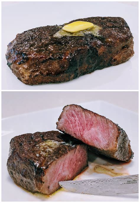 Homemade Medium-Rare SRF American-Wagyu Ribeye 'Filet' : steak