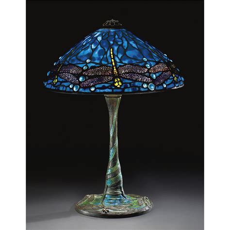 Tiffany Studios A Superb Dragonfly Table Lamp Probably Designed By