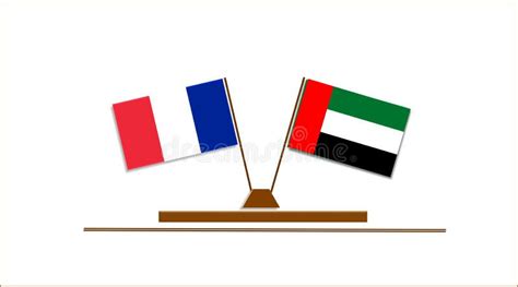 Flags Of France And United Arab Emirates Partnership Background And Illustration D Stock