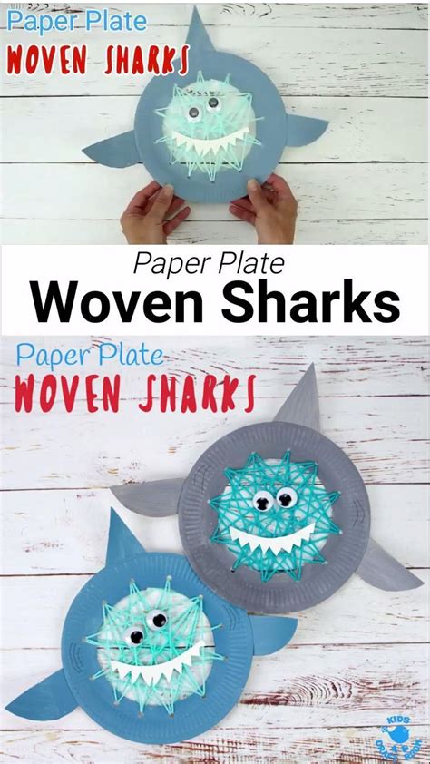 Paper Plate Shark Sewing Craft Summer Crafts Shark Craft Kids Craft
