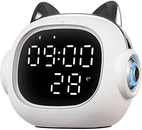 Cat Alarm Clock With Bluetooth Speaker2 Groups Of Independent Alarms