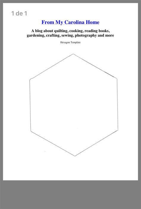 Free Printable Hexagon Template For Quilting