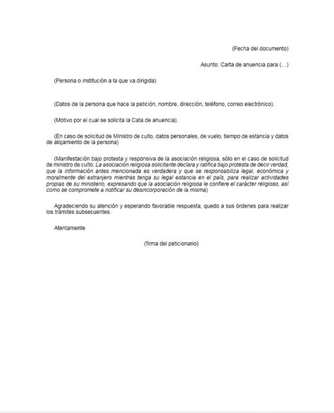 Carta De Anuencia 【 Ejemplos Y Formatos 】word Pdf