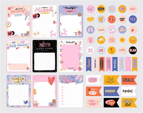 Premium Vector Collection Of Weekly Or Daily Planner Note Paper To