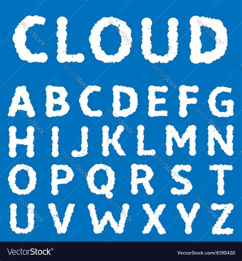 Cloud Letter Set Royalty Free Vector Image Vectorstock
