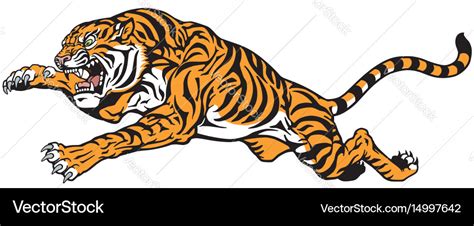 Tiger Jump Tattoo Royalty Free Vector Image VectorStock