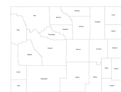 Wyoming County Map With County Names Free Download