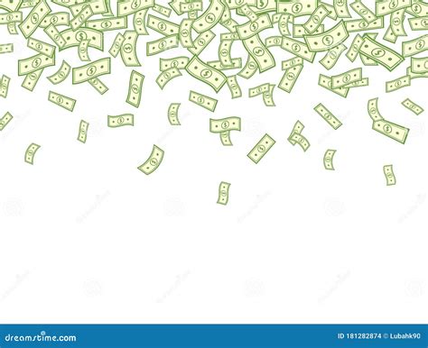 Dollar Falling On White Background Banknotes Icon Explosion Paper