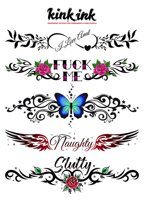 5 kinky temporary tattoos by kinkk tramp stamps for etsy