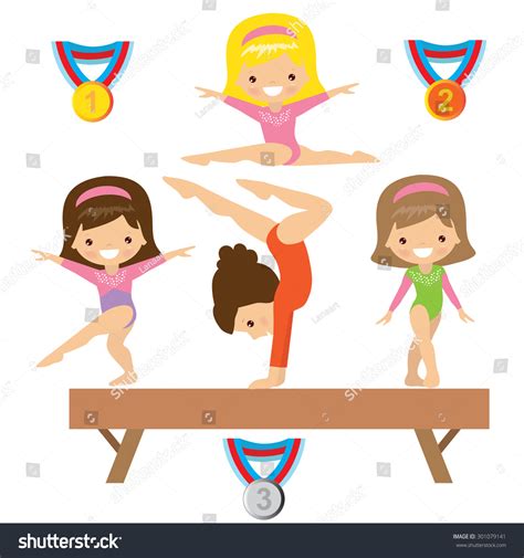 Download Gymnastics Vector Illustration เวกเตอร์สต็อก 301079141 - Shutterstock