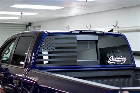 American Flag Rear Driver Window Decal 2016 2019 Titan Xd Premium