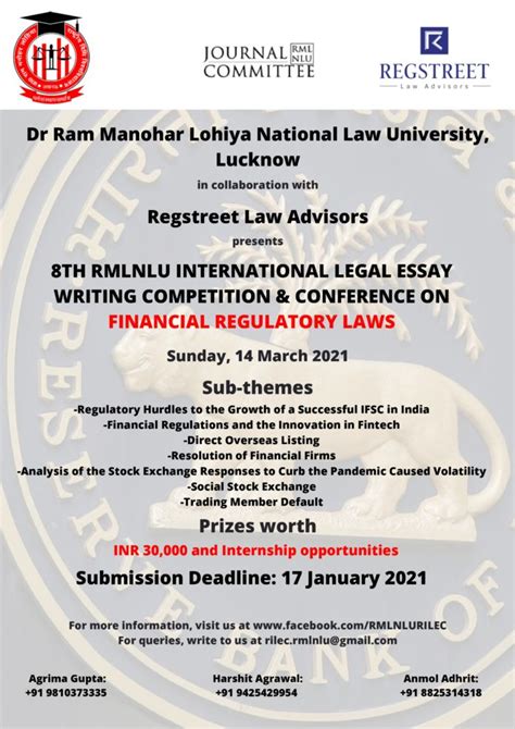 Call For Entries 8th Rmlnlu Regstreet Law Advisors Conference On