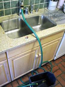 Also if the drain hose somehow fell off the sink you would have a serious flood. How to Attach a Garden Hose to a Kitchen Faucet | Kitchen ...