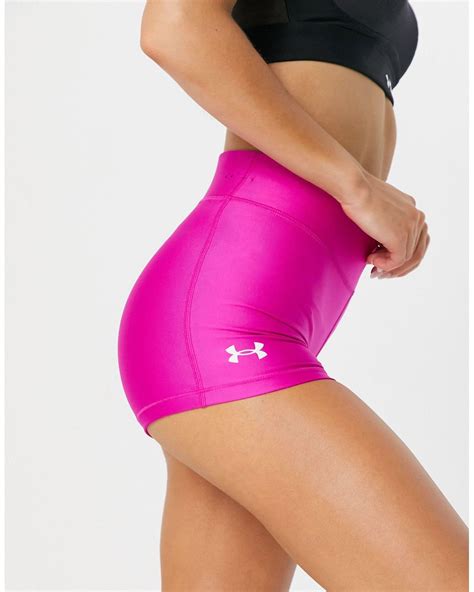 Under Armour Training Heatgear Booty Shorts In Pink Lyst
