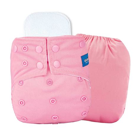 Bumbio Baby Pink Regular Reusable Pocket Cloth Diaper Ceiba Green