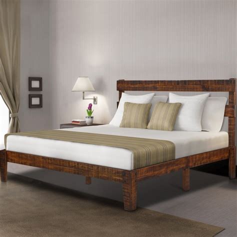 Granrest 12 Inch Classic Solid Wood Platform Bed With Headboard Queen