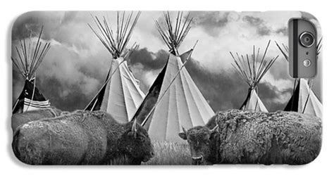 Buffalo Herd Among Teepees Of The Blackfoot Tribe Iphone 6s Plus Case