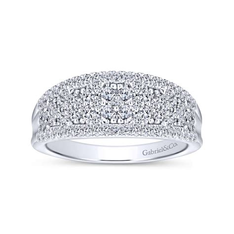 curved pave mixed diamonds ring in 14k white gold womens rings long island ny jewelry store