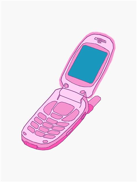 Pink Y2k Flip Phone Sticker For Sale By Angelicamilller Pink