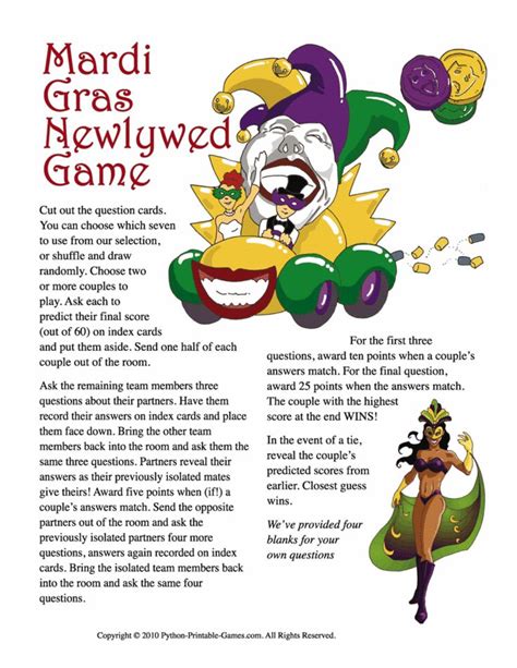 Free Printable Mardi Gras Trivia Questions And Answers