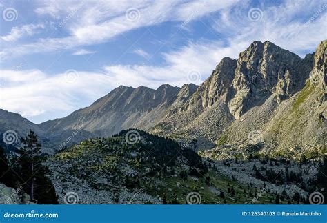 Rocky Mountain Valley Panorama Stock Image Image Of Aiguestortes