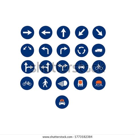 Collection Traffic Signs Icons Illustration Web Stock Vector Royalty