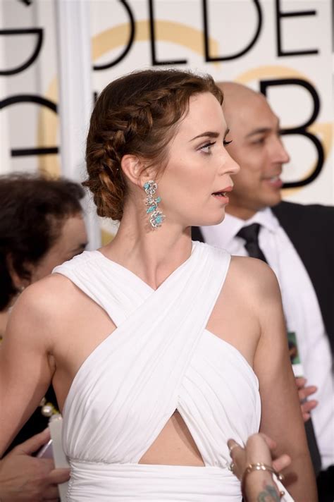 Emily Blunt At The Golden Globes Braid Ideas Red Carpet POPSUGAR Beauty Photo