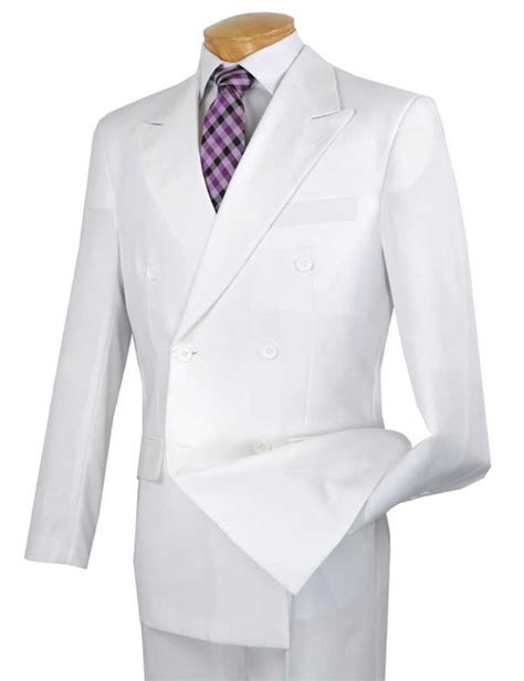 Closeout 6x2 Double Breasted Suit In White Limited Sizes Available