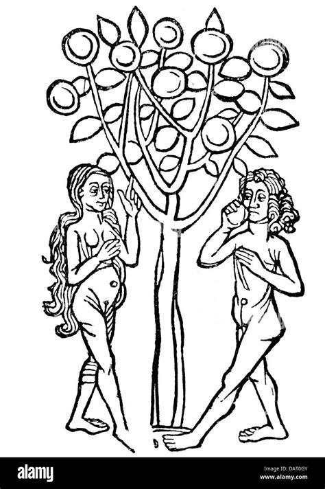 Religion Biblical Scenes Adam And Eve Woodcut Hortus Sanitatis