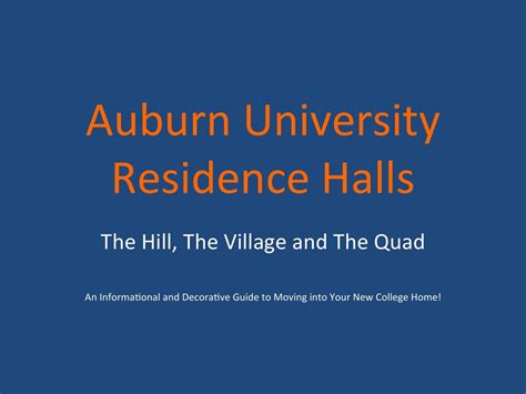 The Cover Of Auburn University Residence Halls Book The Hill Village