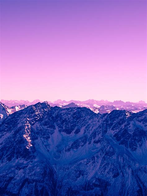 Purple Sky Wallpaper 4k Glacier Mountains Snow Covered Landscape