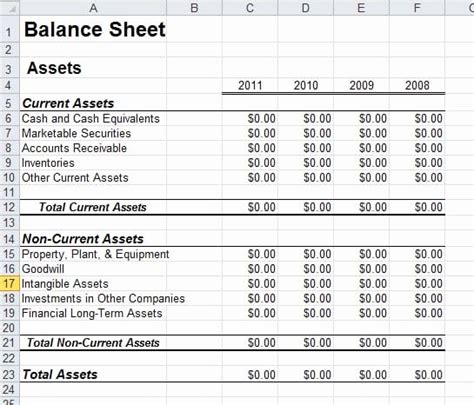 Free Printable Balance Sheet Template Balance Sheet Template