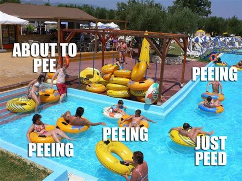 being hyper aware of all the pee in pools and in water parks pool peeing in the pool water park